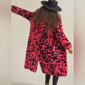 NWT Pink Leopard Overcoat